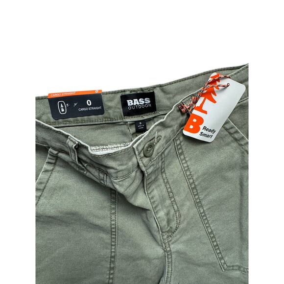 BASS OUTDOOR Women's High-Rise Canvas Cargo Pants NWT LICHEN GREEN SIZE 0 - Picture 6 of 11